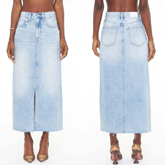 PISTOLA  Women's Alice High Rise Raw Hem Denim Midi Skirt Size 28 Brooklyn - Picture 11 of 11